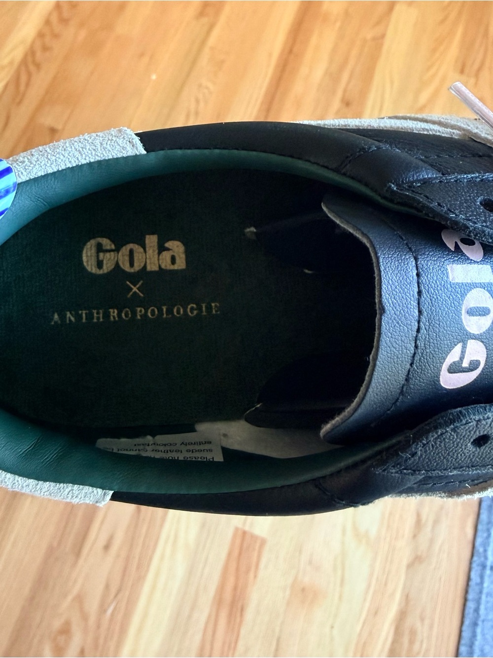 Gola Black Quilted Sneakers with Pink Laces - Picture 4 of 4